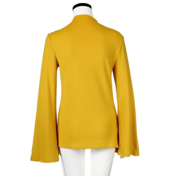 NWOT Bell Sleeve Yellow Tops - Picture 5 of 5